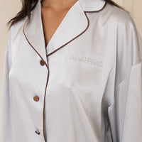 Chic Comfort Satin Pajama Shirt / Jun(greige)