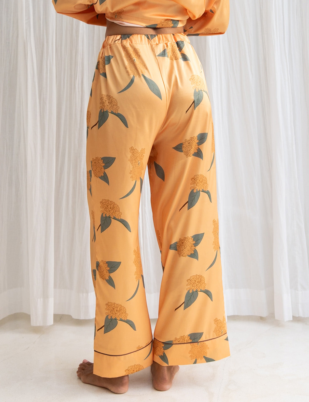 Chic Comfort Satin Pajama Pants / 琥珀(orange)