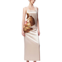 【x DAPHALE】Garden Grace Satin Maxi Dress