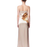 【x DAPHALE】Garden Grace Satin Maxi Dress