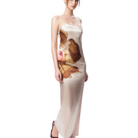 【x DAPHALE】Garden Grace Satin Maxi Dress