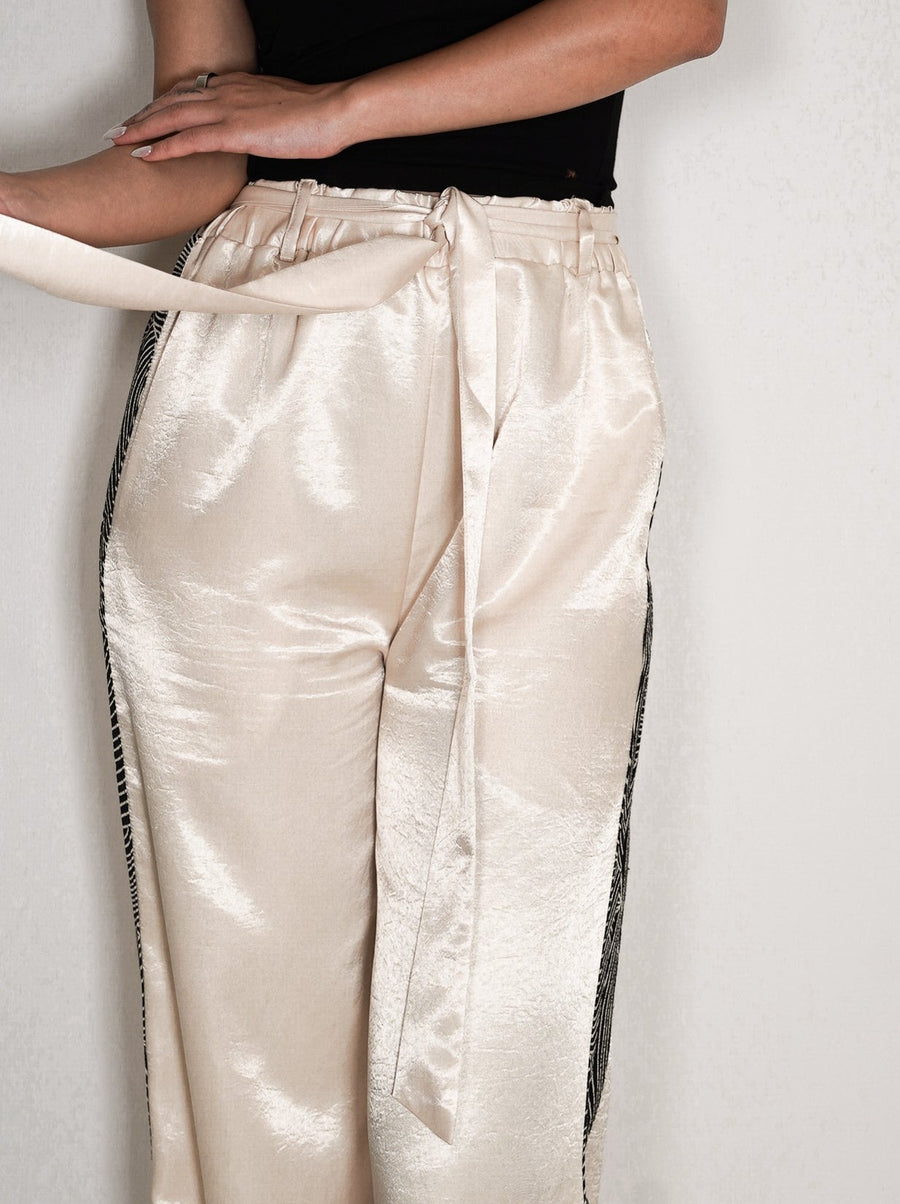 signature wagara sideline pants 24 / flax(beige gold)