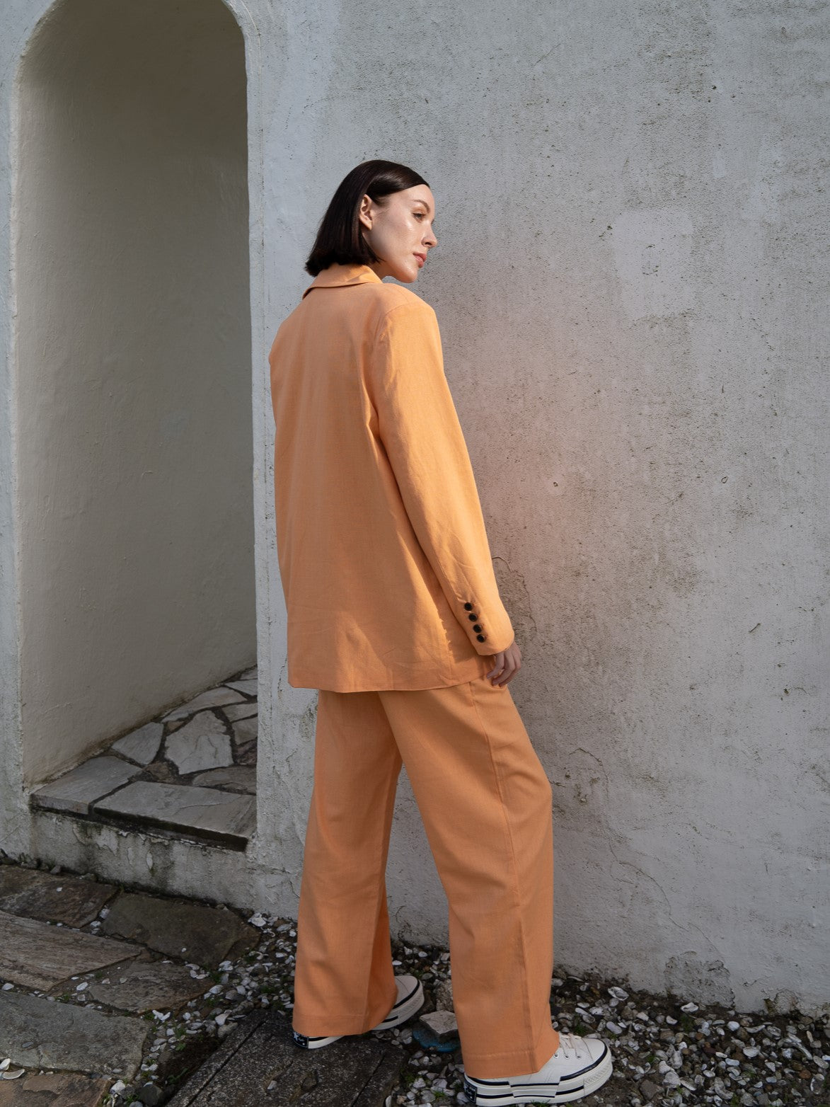 oriental linen jacket / 琥珀(orange)