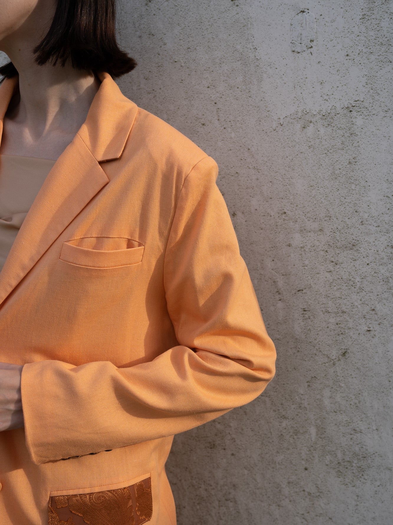 oriental linen jacket / 琥珀(orange)