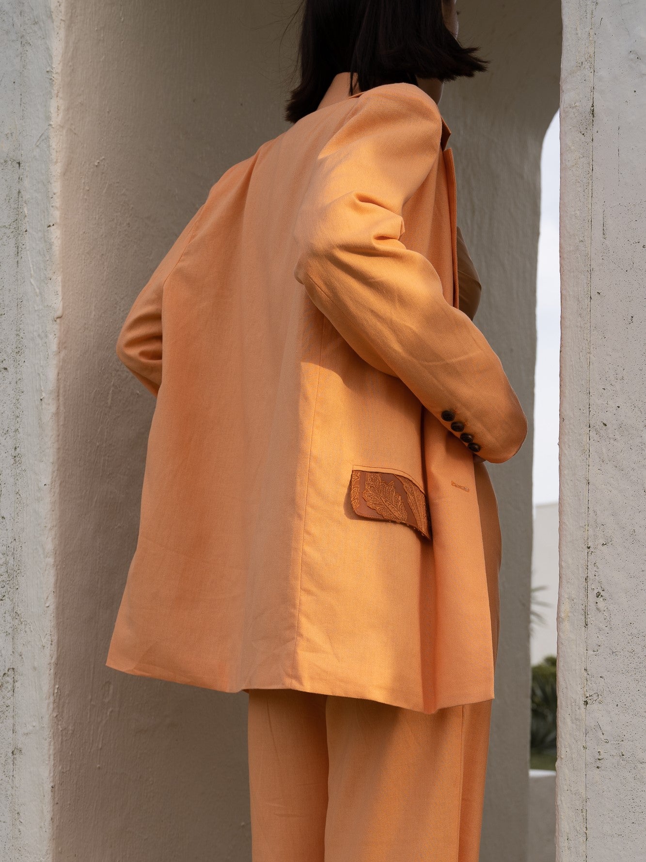 oriental linen jacket / 琥珀(orange)