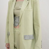 oriental linen jacket / 若葉(light green)