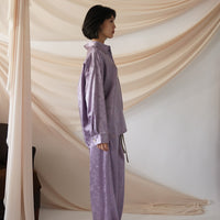 wagara jacquard satin shirt / 紅藤(purple)