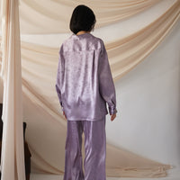 wagara jacquard satin shirt / 紅藤(purple)