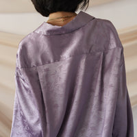 wagara jacquard satin shirt / 紅藤(purple)