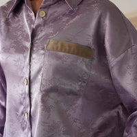 wagara jacquard satin shirt / 紅藤(purple)