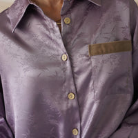 wagara jacquard satin shirt / 紅藤(purple)