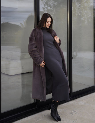 Cozy Up Premium KIMONO Fur Coat / Gray