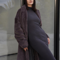 Cozy Up Premium KIMONO Fur Coat / Gray