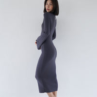 Opulent High Neck Knitted Dress / 濃藍(navy)