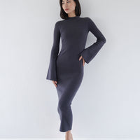 Opulent High Neck Knitted Dress / 濃藍(navy)