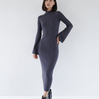 Opulent High Neck Knitted Dress / 濃藍(navy)