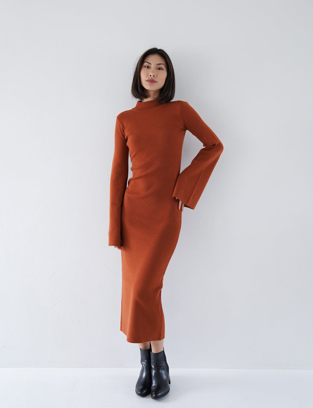 Wear and Go Long Sleeve Maxi Dress / Matsuba (khaki)