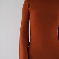 Opulent High Neck Knitted Dress / 琥珀(orange)