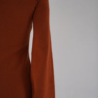 Opulent High Neck Knitted Dress / 琥珀(orange)