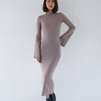 Opulent High Neck Knitted Dress / 薄墨(Gray)