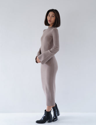 Wear and Go Long Sleeve Maxi Dress / Matsuba (khaki)