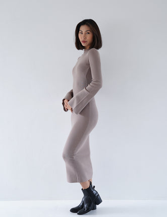 Wear and Go Long Sleeve Maxi Dress / Matsuba (khaki)