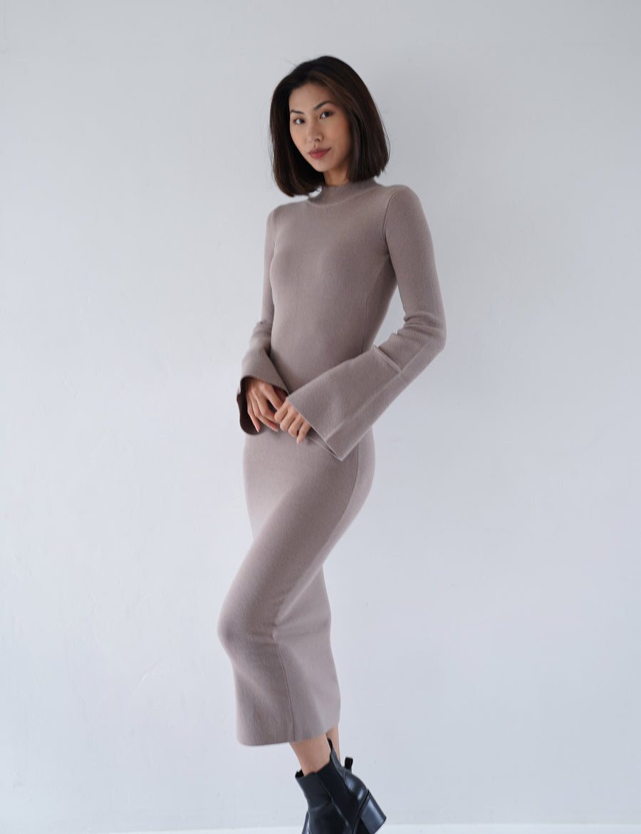 Wear and Go Long Sleeve Maxi Dress / Matsuba (khaki)