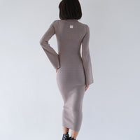 Opulent High Neck Knitted Dress / 薄墨(Gray)