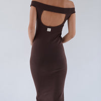 Padded Dawn Strapless Knitted Dress / 枯茶(brown)