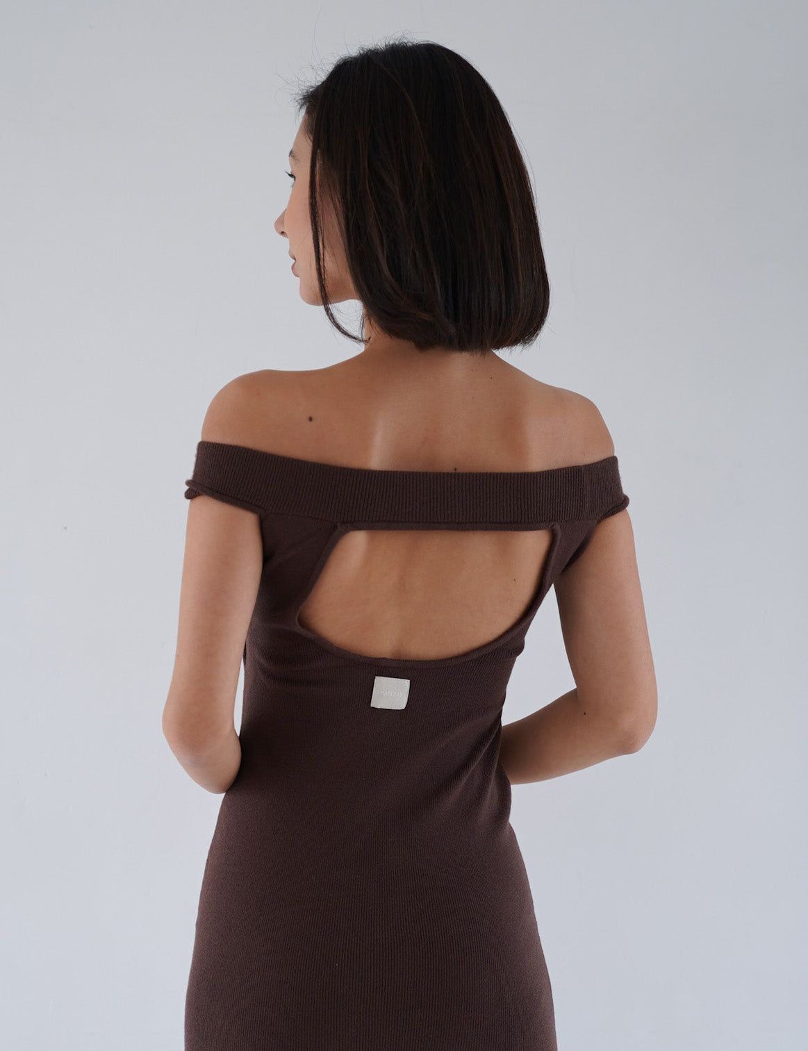 Padded Dawn Strapless Knitted Dress / 枯茶(brown)