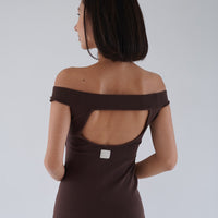 Padded Dawn Strapless Knitted Dress / 枯茶(brown)