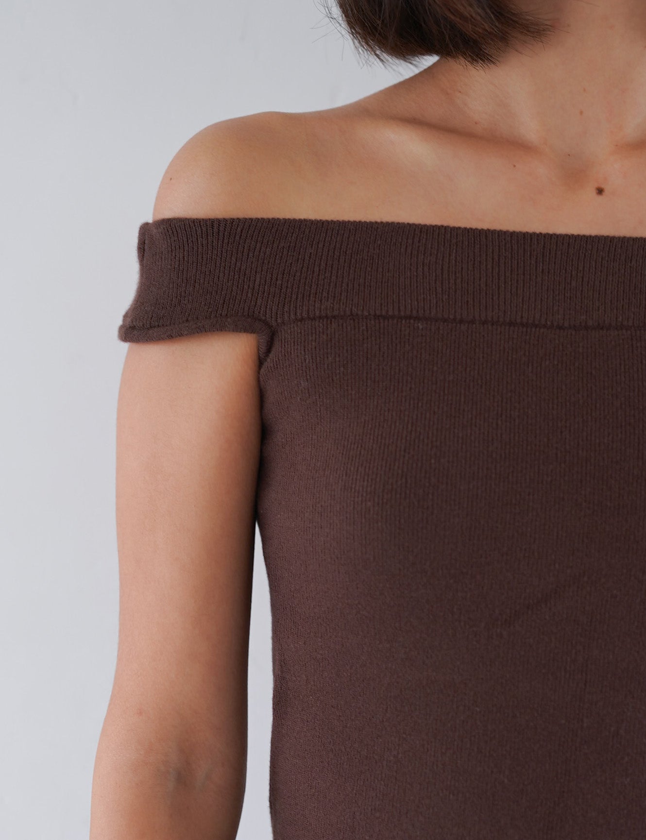 Padded Dawn Strapless Knitted Dress / 枯茶(brown)