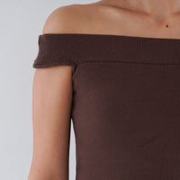 Padded Dawn Strapless Knitted Dress / 枯茶(brown)