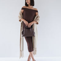 Padded Dawn Strapless Knitted Dress / 枯茶(brown)