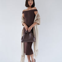 Padded Dawn Strapless Knitted Dress / 枯茶(brown)