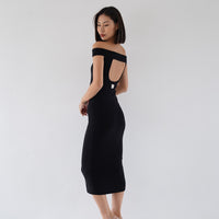 Padded Dawn Strapless Knitted Dress / 墨(black)