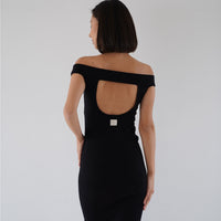 Padded Dawn Strapless Knitted Dress / 墨(black)