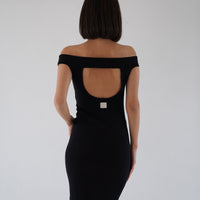 Padded Dawn Strapless Knitted Dress / 墨(black)