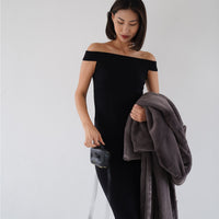 Padded Dawn Strapless Knitted Dress / 墨(black)