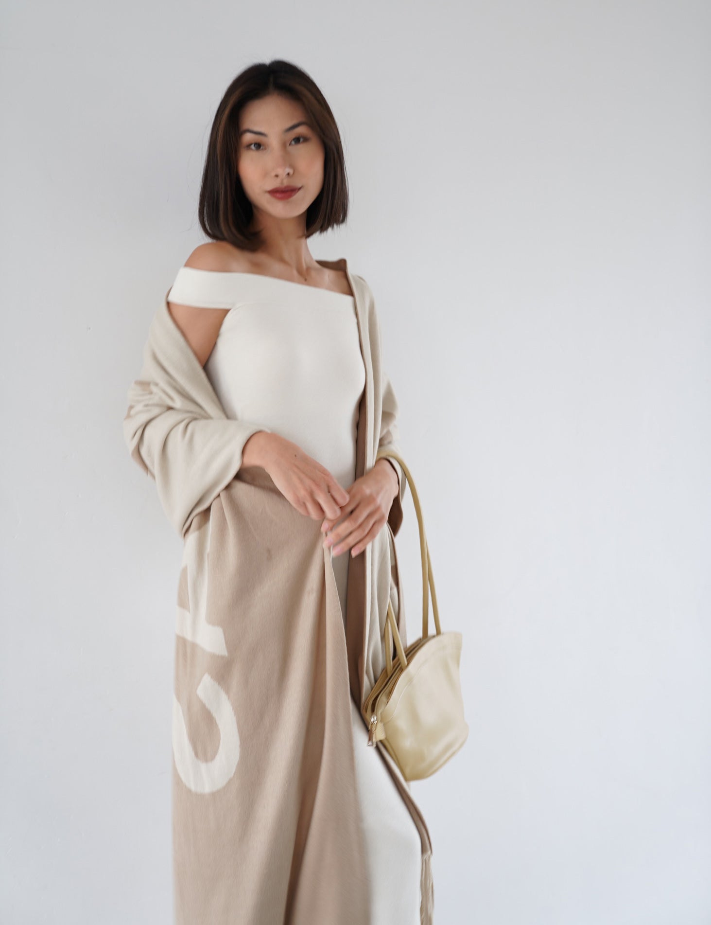 Padded Dawn Strapless Knitted Dress / 白花(ivory)