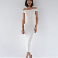 Padded Dawn Strapless Knitted Dress / 白花(ivory)