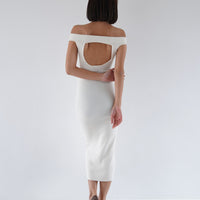 Padded Dawn Strapless Knitted Dress / 白花(ivory)