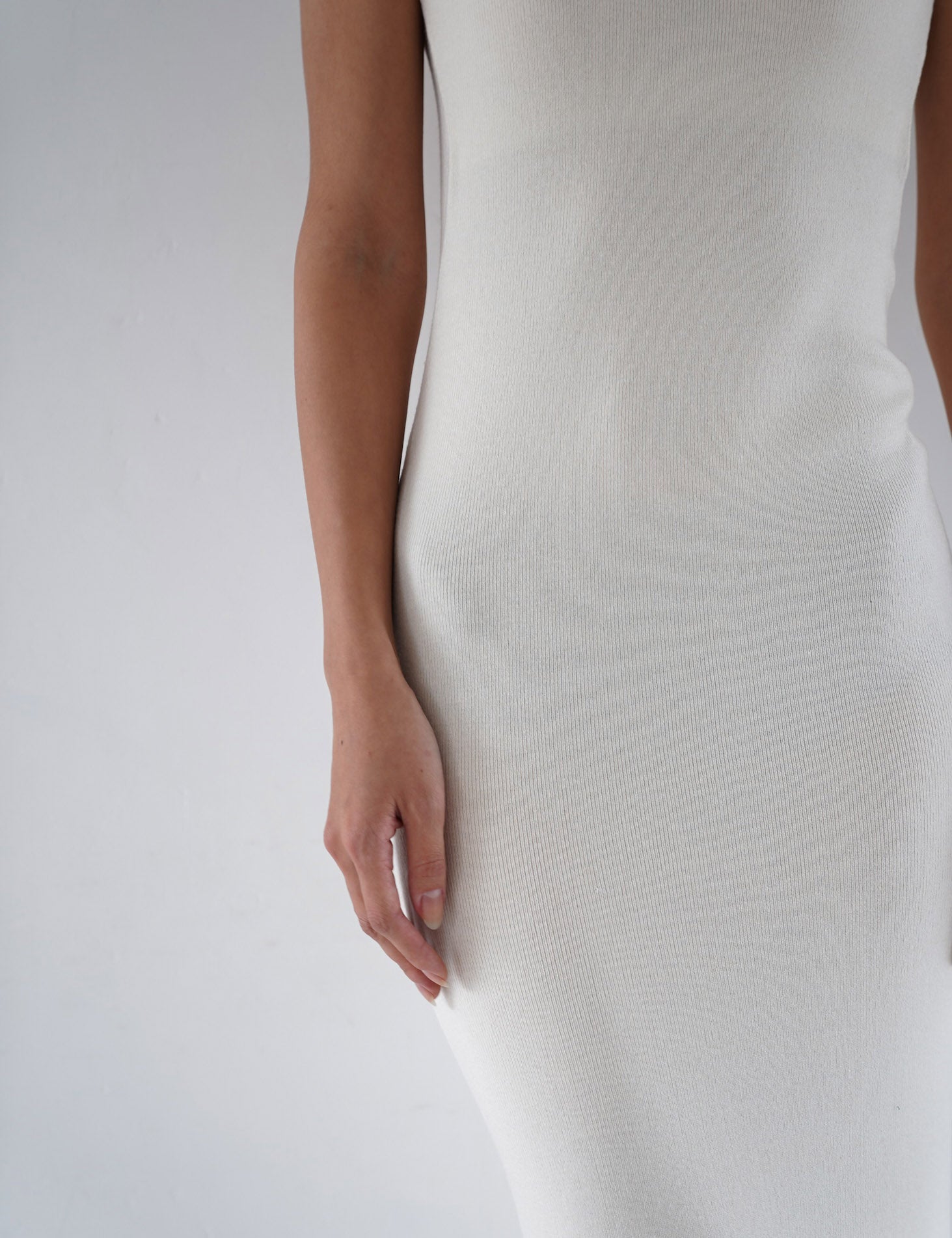 Padded Dawn Strapless Knitted Dress / 白花(ivory)