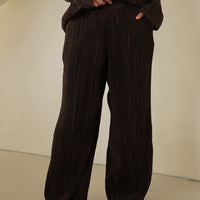 elegant satin pleated pants