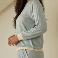 modal silk touch PJ set / 薄花(light blue)