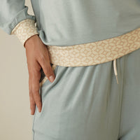 modal silk touch PJ set / 薄花(light blue)