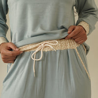 modal silk touch PJ set / 薄花(light blue)