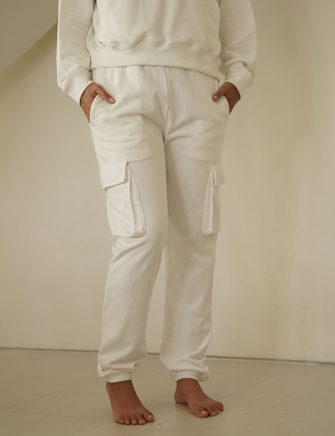 everyday half zip tracksuit / 白花(ivory)