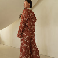 resort long sleeve KIMONO shirt / 琥珀(orange)