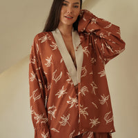 resort long sleeve KIMONO shirt / 琥珀(orange)